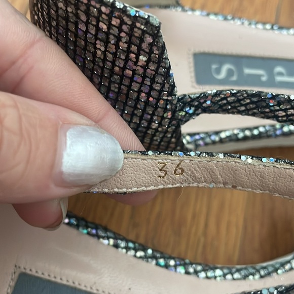 SJP Meteor Silver Scintillate Sandals 36 - Picture 11 of 13